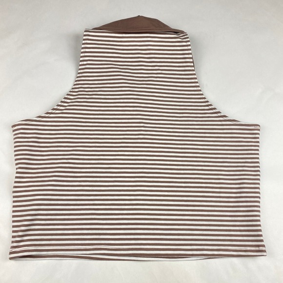 NWT Abercrombie Fitch Women's XL Sleeveless Polo Top Brown Collared Tank - Picture 3 of 12